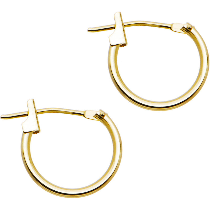 14K Yellow Gold 1.5mm 1/2 Inch Hoop Earrings