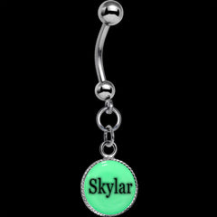 Custom Glow in the Dark Personalized Name Dangle Belly Ring