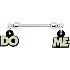 14G 5/8 Glow in the Dark Do Me Nipple Ring Set