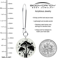 Glow in the Dark Mystic Mushroom Dangle Earrings by Onyx O