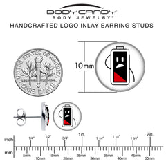 Battery Empty Stud Earrings by Onyx O