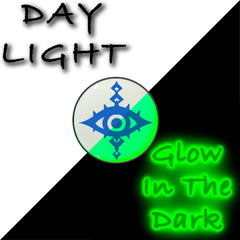 Black Anodized Evil Eye Glow in the Dark Stud Earrings by Onyx O