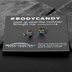 Retro Boombox Stud Earrings by Onyx O