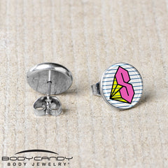 Hot Pink Cool S Stud Earrings by Onyx O