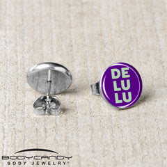 Word DELULU Stud Earrings by Onyx O