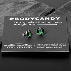 Alien UFO Dinosaur Abduction Stud Earrings Set by Onyx O