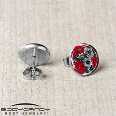 Blossom Creation Vibrant Bloom of Flowers Stud Earrings by Onyx O