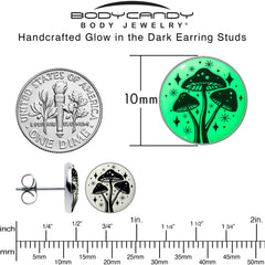 Mystic Mushroom Glow in the Dark Stud Earrings by Onyx O
