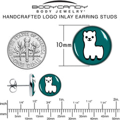 White Llama Stud Earrings by Onyx O
