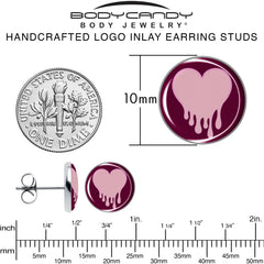 Pinkish Melting Heart Stud Earrings by Onyx O