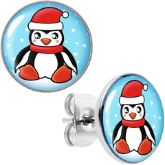 Snowfall Holiday Penguin Stud Earrings by Onyx O