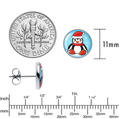 Snowfall Holiday Penguin Stud Earrings by Onyx O