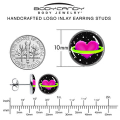 Heart Planet Stud Earrings by Onyx O