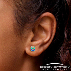 Rainbow Retro Heart Stud Earrings by Onyx O