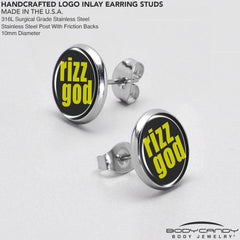 RIZZ GOD Stud Earrings by Onyx O