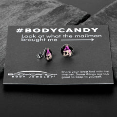 Burning Skull Candle Stud Earrings by Onyx O