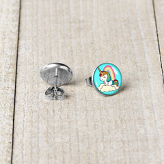 Rainbow Unicorn Stud Earrings by Onyx O