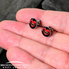 Valentine Heart Vampire Stud Earrings