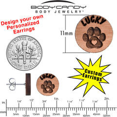 Custom Animal Jewelry Earrings Paw Print Personalized Stud Earrings