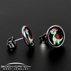 Christmas Holiday Dinosaur Stud Earrings by Onyx O