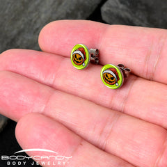 Christmas Holiday Santa Hat Pumpkin Stud Earrings by Onyx O