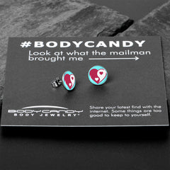 Love Yin Yang Heart Stud Earrings by Onyx O