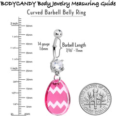 Clear Gem Pink Easter Decorated Egg Dangle Belly Ring