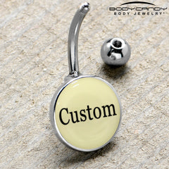 Custom Glow in the Dark Personalized Name Dangle Belly Ring