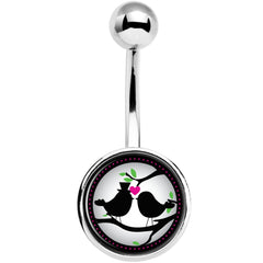 Lovebirds Silhouette Belly Ring