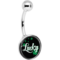 St Patricks Day Lucky Shamrock Belly Ring