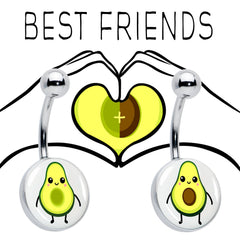 Avocado Oh BFF Set of 2 Belly Rings by Onyx O