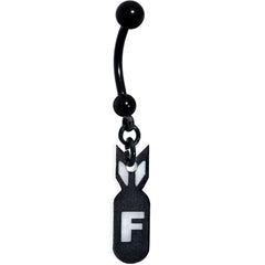 Black Glow in the Dark F Bomb Dangle Belly Ring
