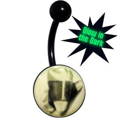 Black Titanium Classic Candy Corn Glow in the Dark Belly Ring