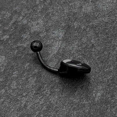 Black Glow in the Dark Peeking Black Cat Belly Ring by Onyx O