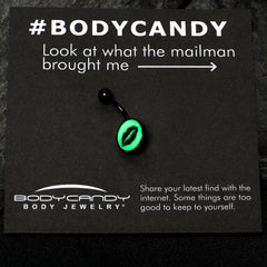 Black Glow in the Dark Lipstick Kiss Mark Belly Ring by Onyx O
