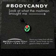 Black Glow in the Dark I Love Me Belly Ring by Onyx O