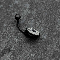 Black Glow in the Dark Black Widow Spider Belly Ring by Onyx O