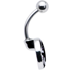 Cute Kitty Cat Yin Yang Belly Ring by Onyx O