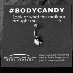 Cute Kitty Cat Yin Yang Belly Ring by Onyx O