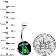 Alien UFO Dinosaur Abduction Belly Ring by Onyx O