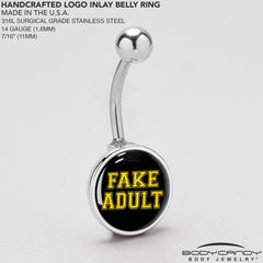 Black Yellow Fake Adult Belly Ring by Onyx O