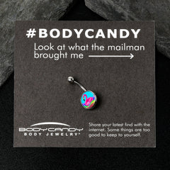 Rainbow Sea Floating Flamingo Belly Ring by Onyx O