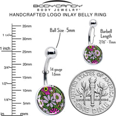 Blossom Creation Paradise of Pink Flowers Belly Ring by Onyx O