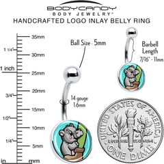Cute Biting Baby Hippo Belly Ring