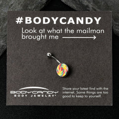 Rainbow Swirl Lollipop Belly Ring by Onyx O