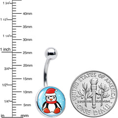 Snowfall Holiday Penguin Belly Ring by Onyx O