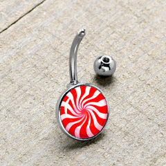 Holiday Peppermint Candy Belly Ring