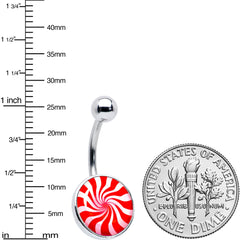 Holiday Peppermint Candy Belly Ring