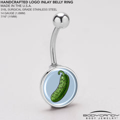 Green Pickle Belly Ring by Onyx O