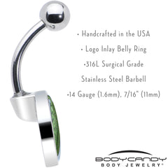 Green Pickle Belly Ring by Onyx O
